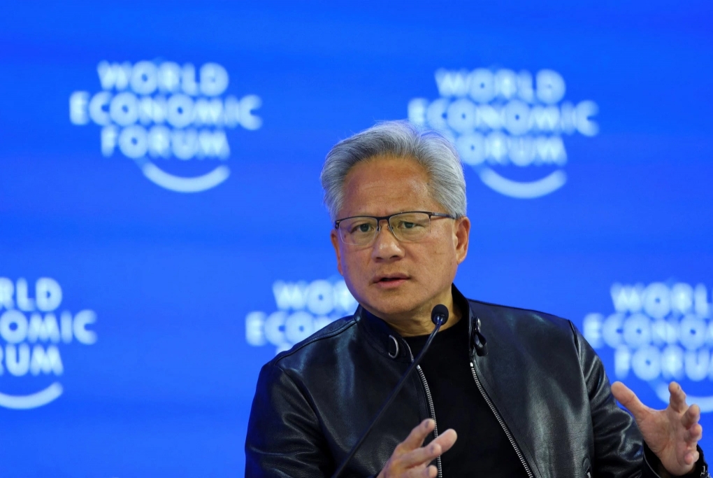 CEO Nvidia Jensen Huang tại WEF. Ảnh: WEF