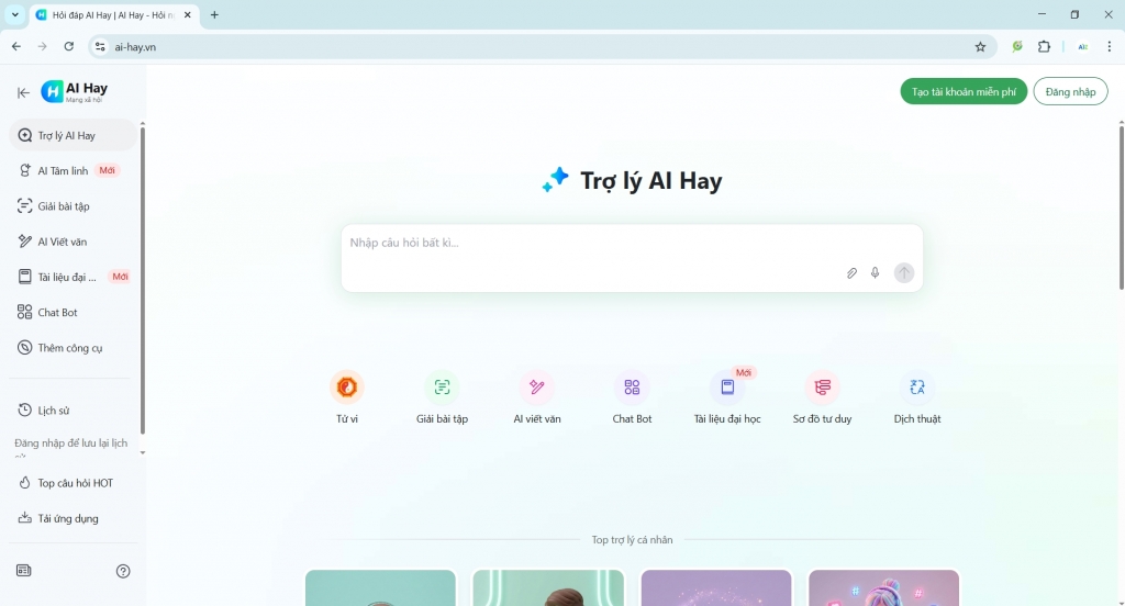 Ảnh chụp màn hình Website ai-hay.vn trên máy tính